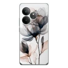 Чохол з квітковим принтом на ДжіТі Нео 7 (Квіти на білому)