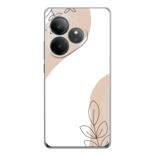Силиконовый чехол с принтом в цветах на Realme GT Neo 7 – Нюдовый дизайн