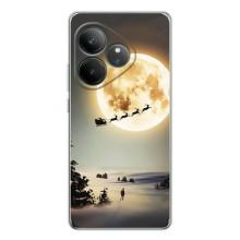 Новорічні, Святкові Чохли для Realme GT Neo 7 - 2024 год (Санта на місяці)