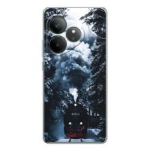 Новорічні, Святкові Чохли для Realme GT Neo 7 - 2024 год (Зимовий потяг)