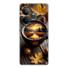 Чехол с уникальным дизайном «Осень с кофе» для Realme GT Neo 7 – Тёмный кофе