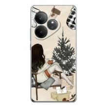 Рождественские, Праздничные Чехлы для ДжиТи Нео 7 (Девушка с елкой)