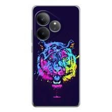 Силиконовый бампер с картинкой животных для Realme GT Neo 7 (Тигр-Арт)
