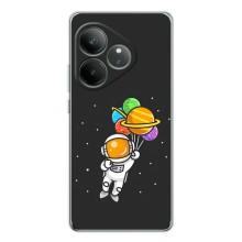 Силиконовый Чехол с принтом "Космонавты" на Realme GT Neo 7 – Космонавт с шариками