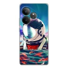 Силиконовый Чехол с принтом "Космонавты" на Realme GT Neo 7 – Космонавт в воде