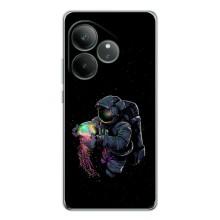 Силиконовый Чехол с принтом "Космонавты" на Realme GT Neo 7 – В руках земля