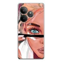 Силиконовый Чехол на Realme GT Neo 7 с картинкой Стильных Девушек (Девушка и ресницы)