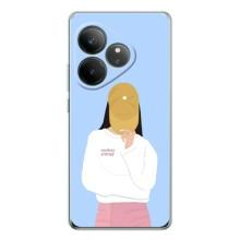 Силиконовый Чехол на Realme GT Neo 7 с картинкой Стильных Девушек (Желтая кепка)
