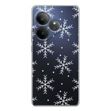 Зимние Чехлы для ДжиТи Нео 7 - прозрачный фон (Белые снежинки)