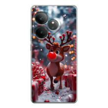 Яркий чехол для Realme GT Neo 7 с Зимними Оленятами – Олень среди подарков