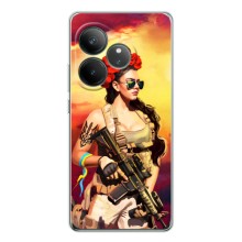 ЗСУ Чохли (TPU) для Realme GT Neo 7 (Жінка солдат)