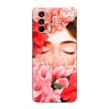 Чехлы (ART) Цветы на Realme GT (VPrint) (Глаза в цветах)