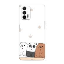 Чехлы с изображением разных животных для Realme GT (Удивленные медвеженки)