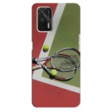 Чехлы с принтом Спортивная тематика для Realme GT – Ракетки теннис