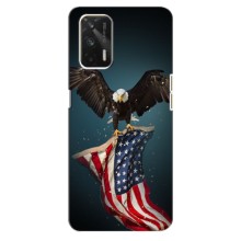 Чехол Флаг USA для Realme GT – Орел и флаг