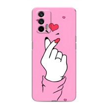 Чехол с принтом для Realme GT (AlphaPrint - Знак сердечка) – Знак Love