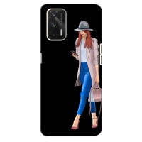 Чехол с картинкой Модные Девчонки Realme GT (Девушка со смартфоном)