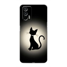 Чехол с принтом для Realme GT (AlphaPrint) Модные коты – Силуэт котика