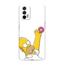 Чjхол з Сімпсонами для Realme GT (VPrint) (Гомер з пончиком)