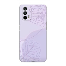 Чехол цветочный дизайн для Realme GT – Монстера фиолетовая