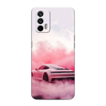 Чохол з авто Порше для Realme GT – Рожевий Порше