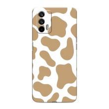 Чехол с принтом коровы на Реалми GT – Бежевый принт