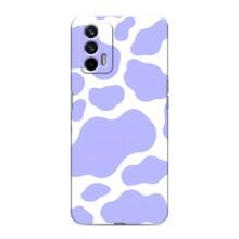 Чехол с принтом коровы на Реалми GT – Фиолетовый принт