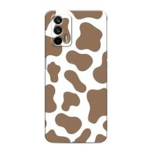 Чехол с принтом коровы на Реалми GT – Коричневый принт