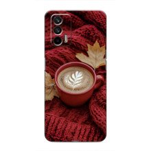 Чехол с уникальным дизайном «Осень с кофе» для Realme GT – Кофе на пледе