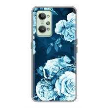 Чехлы (ART) Цветы на Realme GT2 (VPrint) (Голубые Бутоны)