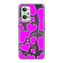 Чехлы для любимой на Реалми ДжиТи 2 (VPrint) (Pink hearts)