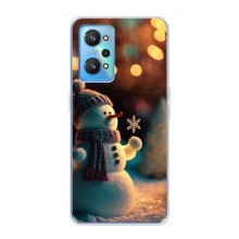 Чехлы на Новый Год Realme GT2 – Снеговик праздничный