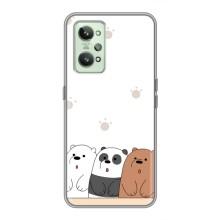 Чехлы с изображением разных животных для Realme GT2 (Удивленные медвеженки)