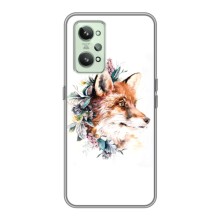Чехлы с картинкой Лисички для Realme GT2 (VPrint) (Лисичка в цветочках)