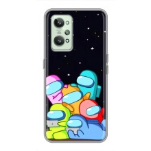 Чехол Амонг Ас для Realme GT2 (AlphaPrint) (Скины в космосе)