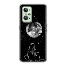 Чехол с рисунком кот на Realme GT2 (Девушка с котом)