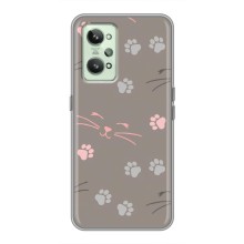 Чехол с рисунком кот на Realme GT2 (Лапы и усы)