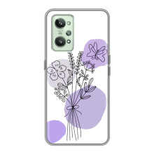 Силконовий чохол з принтом в квітах на Realme GT2 (Фіолетовий букет)