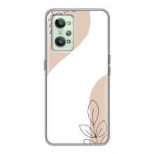 Силконовий чохол з принтом в квітах на Realme GT2 (Нюдовий дизайн)