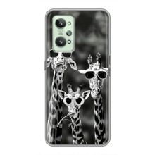 Силиконовый чехол с КАРТИНКАМИ лето для Realme GT2 (AlphaPrint) (Жирафы в очках)