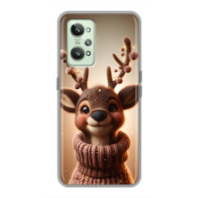 Яркий чехол для Realme GT2 с Зимними Оленятами – Олень в свитере