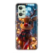 Яркий чехол для Realme GT2 с Зимними Оленятами – Олень в шарфе