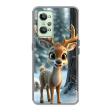 Яркий чехол для Realme GT2 с Зимними Оленятами – Оленёнок в лесу