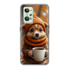 Печатный чехол «Зверята с кофе» для Realme GT2 – Песик с кофе