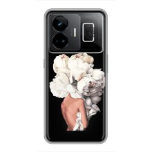 Чехлы (ART) Цветы на Realme GT3 (VPrint) (Белые цветы)