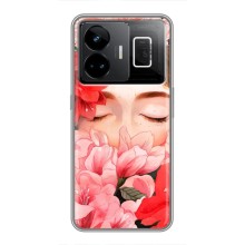 Чехлы (ART) Цветы на Realme GT3 (VPrint) (Глаза в цветах)