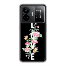 Чехлы для любимой на РеалМi GT3 (VPrint) (Квіти LOVE)