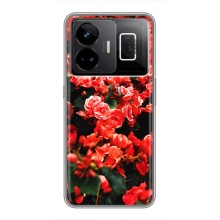 Чехлы с Цветами для Realme GT3 (VPrint) (Цветы красные)