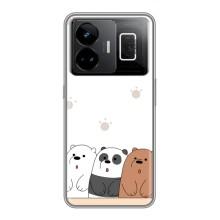 Чохли з зображенням різних тварин на Realme GT3 (Здивовані ведмедики)