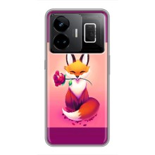 Чохли з картинкою Лисичка для Realme GT3 (VPrint) (Лиса з трояндою)